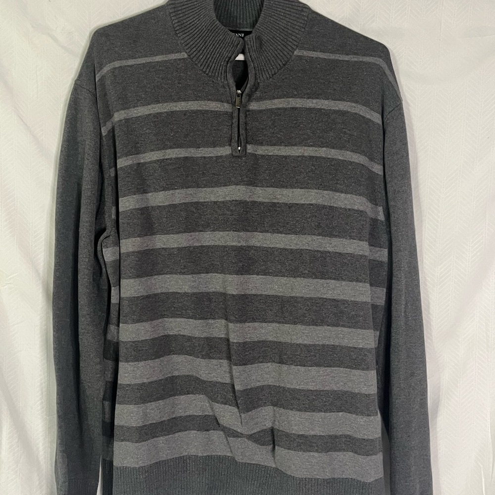 Alfani Gray‎ and white Longsleeve. Striped Men's Sweater. XL